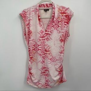 Vince Camuto V-Neck Sleeveless Blouse Size L Pink